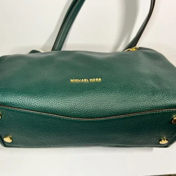 Michael Kors NWT Raven Leather Tote Forest Green - Picture 7 of 8